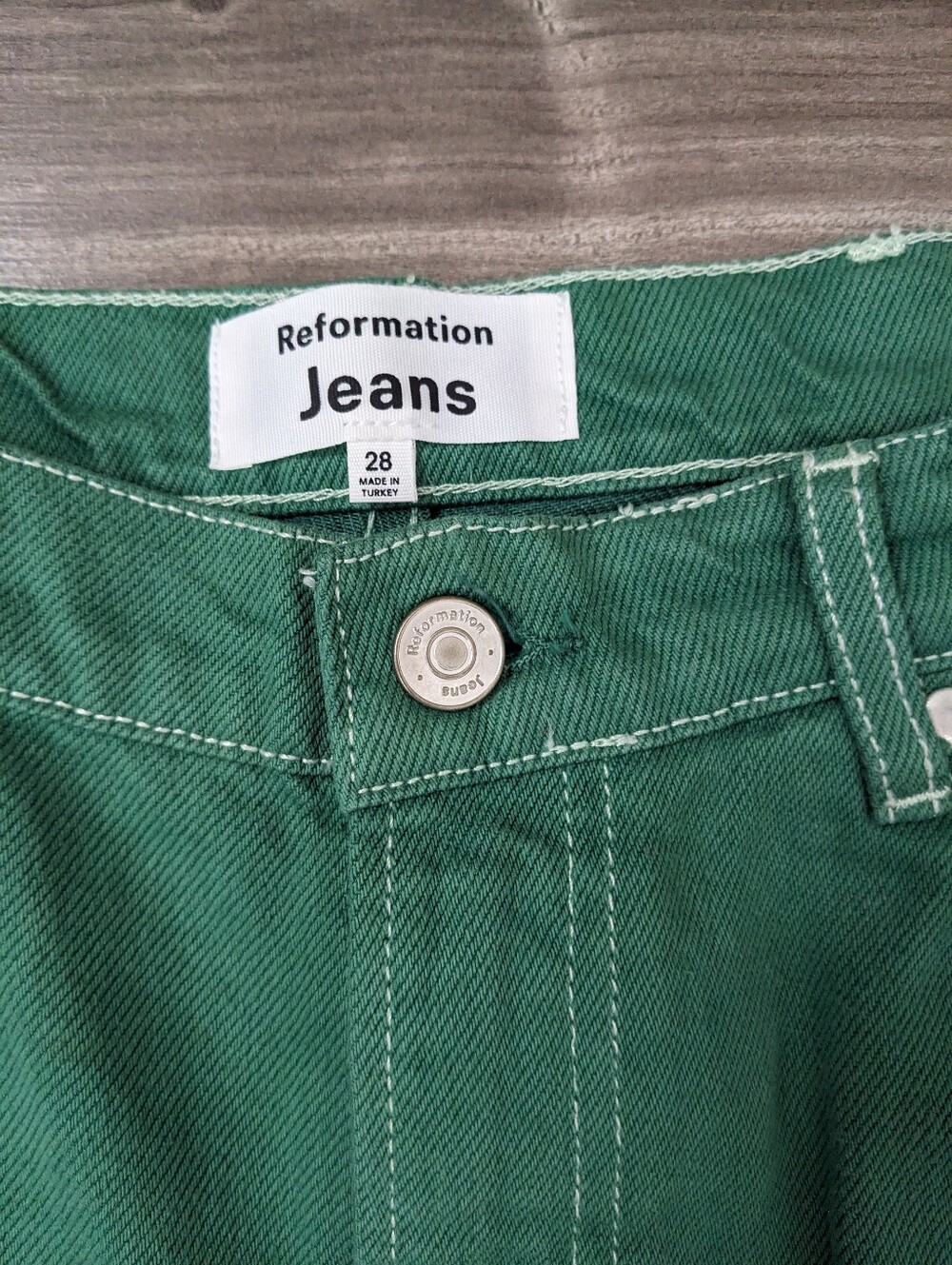 Reformation Women's Jeans Cowboy High Rise Straight Jeans Green Size 28 - Picture 6 of 12